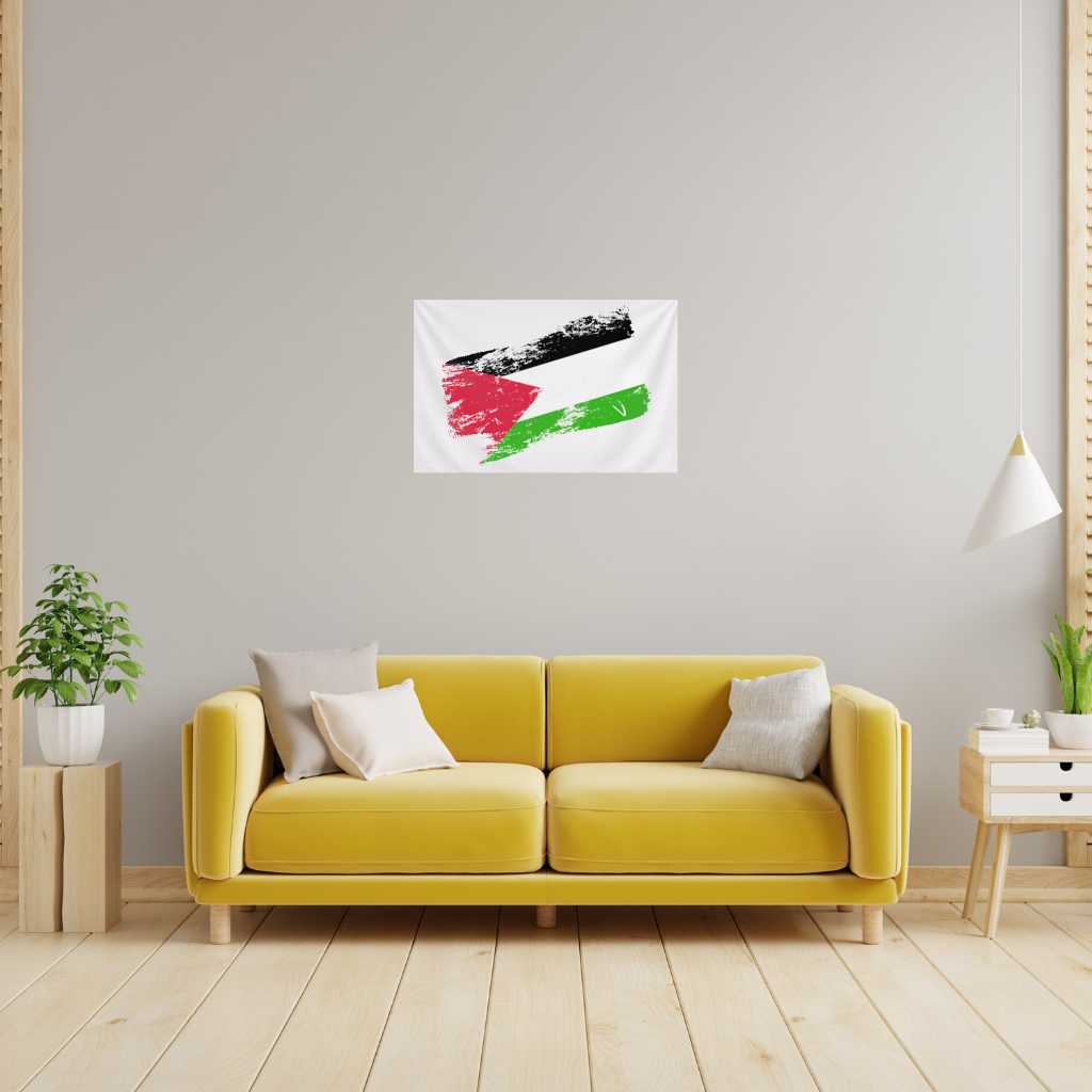 Palestine Resistance Flag Brush Stroke Wall Tapestry