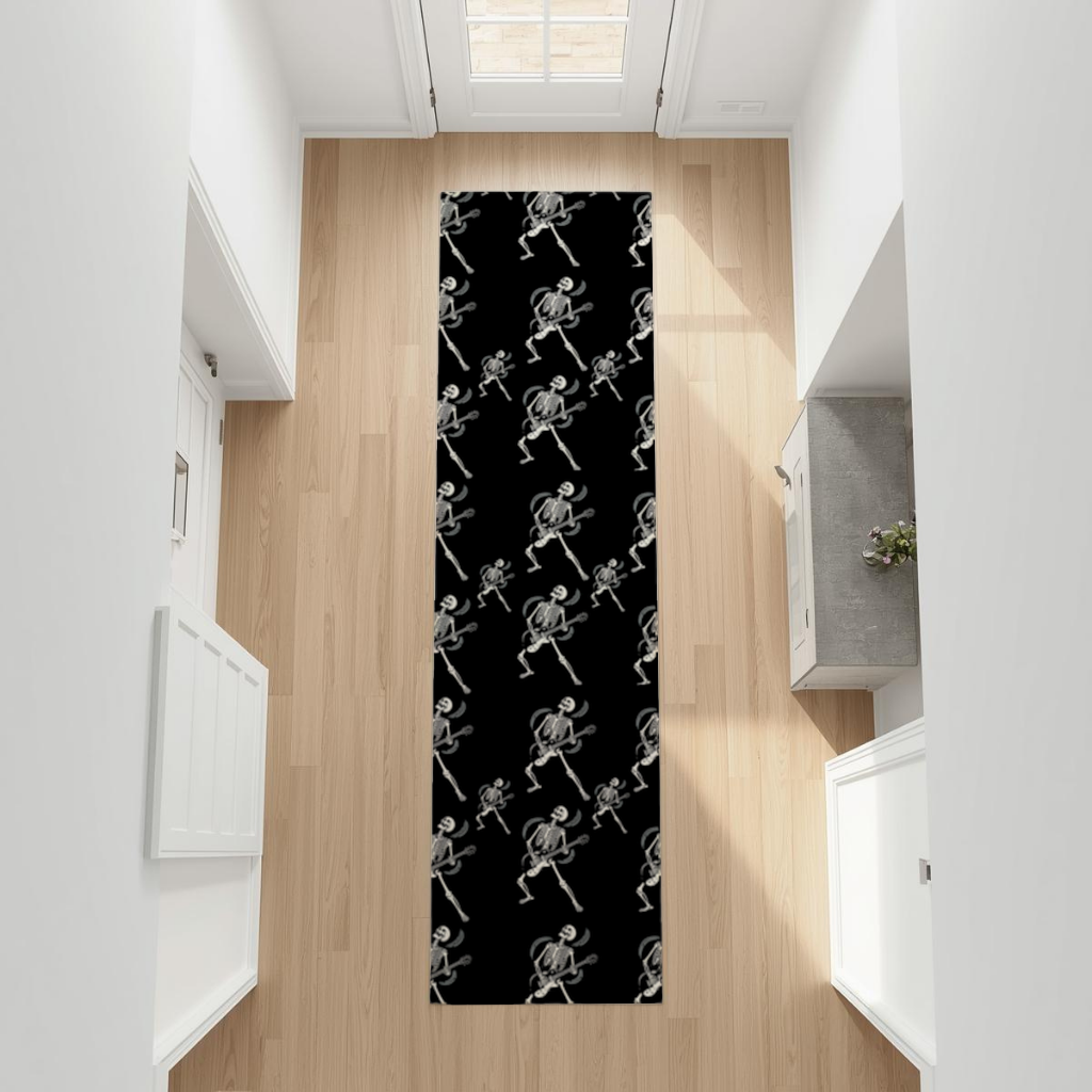 Rock Gitar Çalan İskelet Antre ve Koridor Halısı
