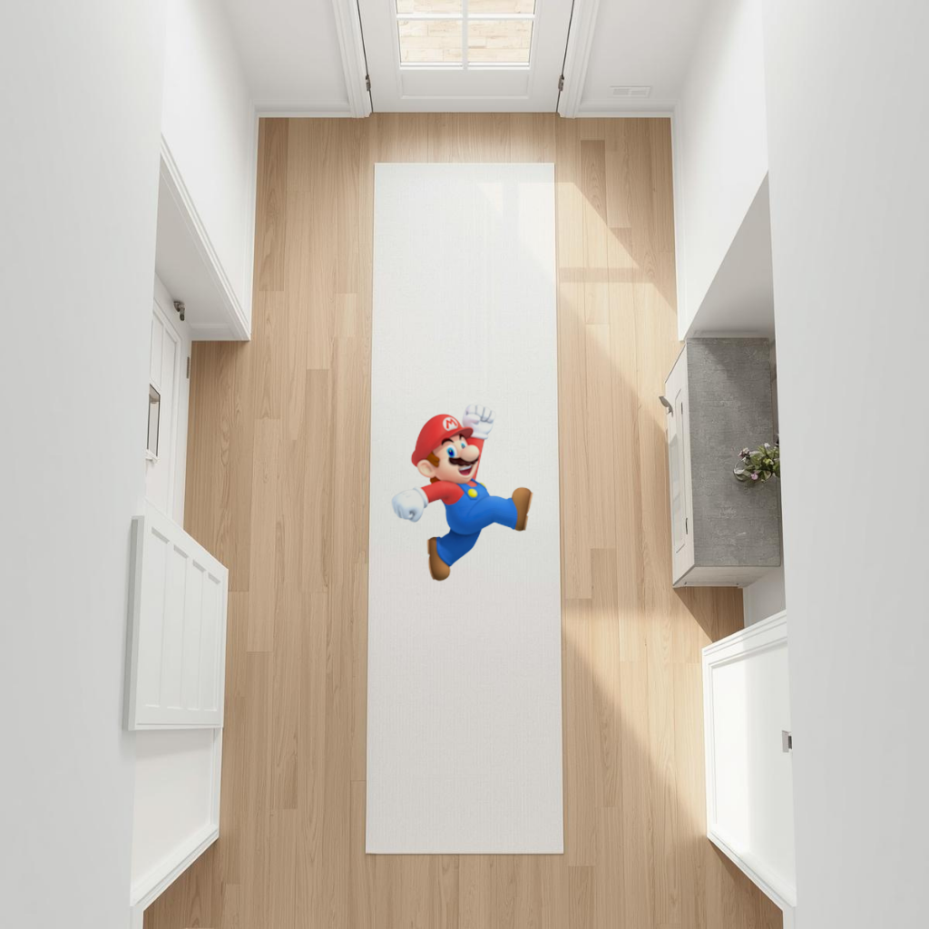 Retro Pixel Hero Design Hallway & Entryway Rug