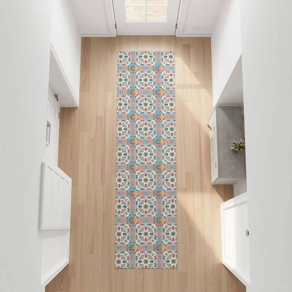 Multicolor Ethnic Geometric Motif Hallway & Entryway Rug