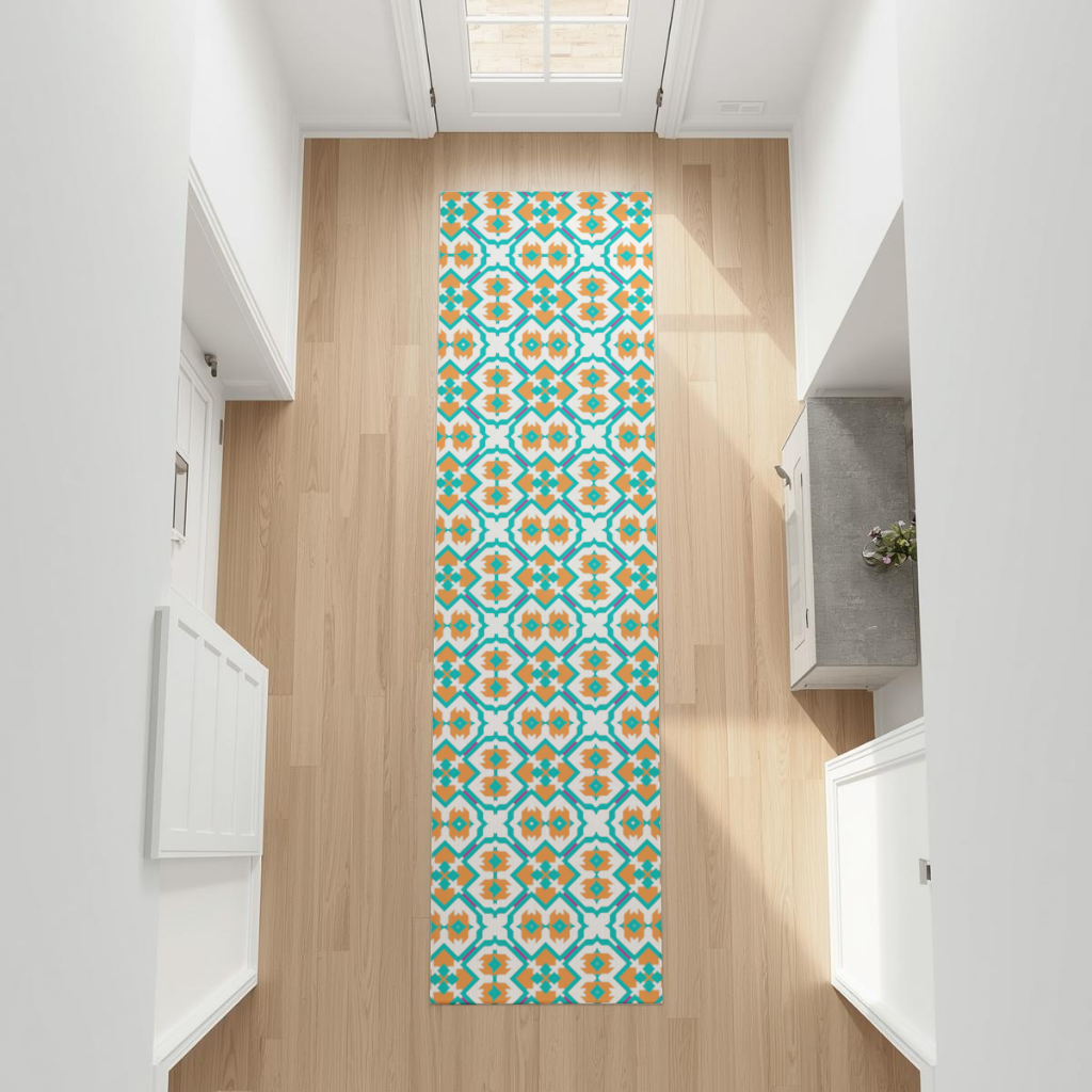 Orange and Turquoise Geometric Pattern 