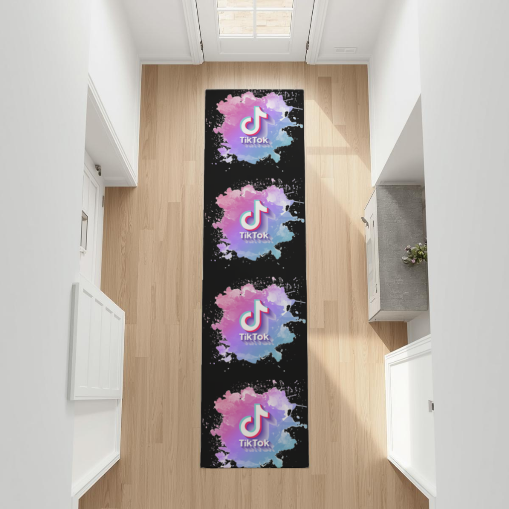TikTok Logo with Watercolor Effect Hallway & Entryway Rug