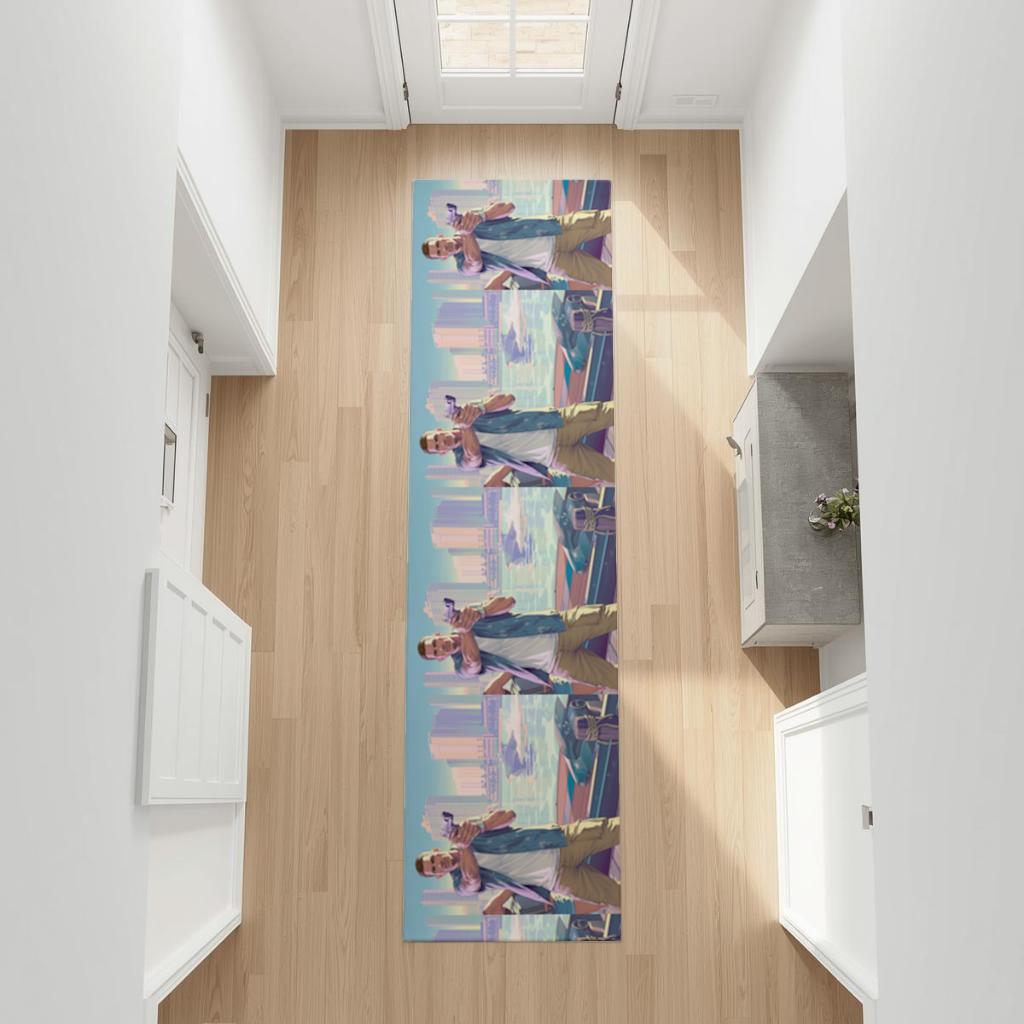Vice City Showdown  Tropical Heist Duo Hallway & Entryway Rug