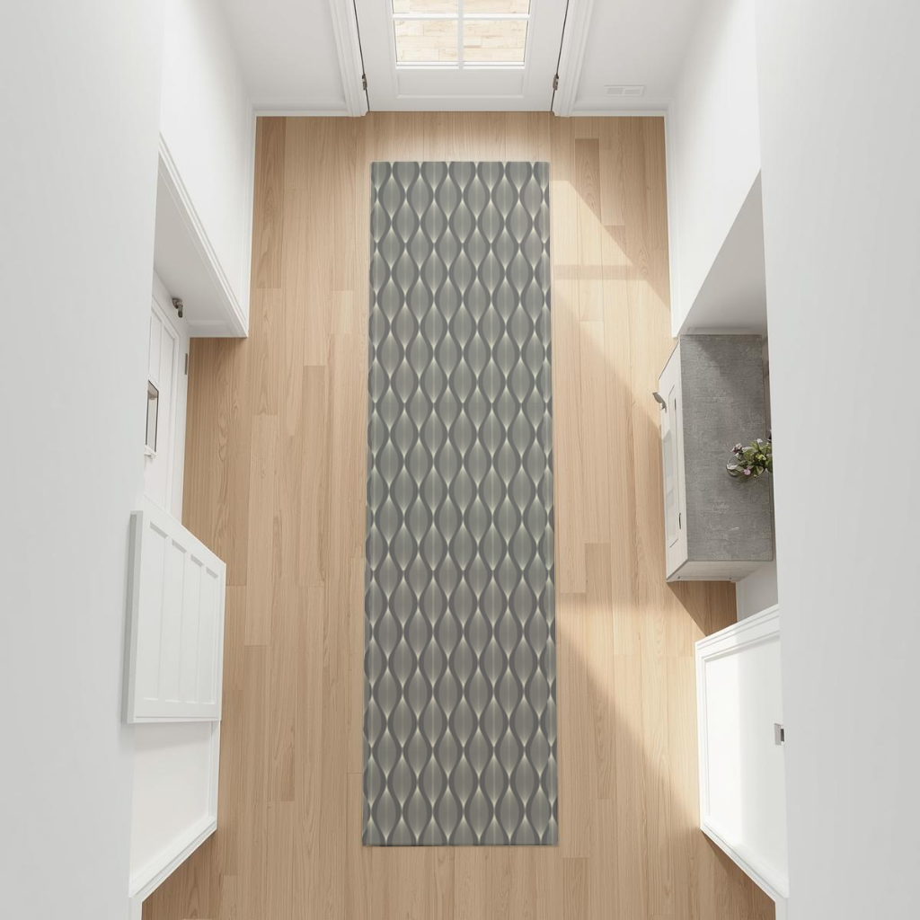 Art Deco Geometric Wavy Pattern Hallway & Entryway Rug