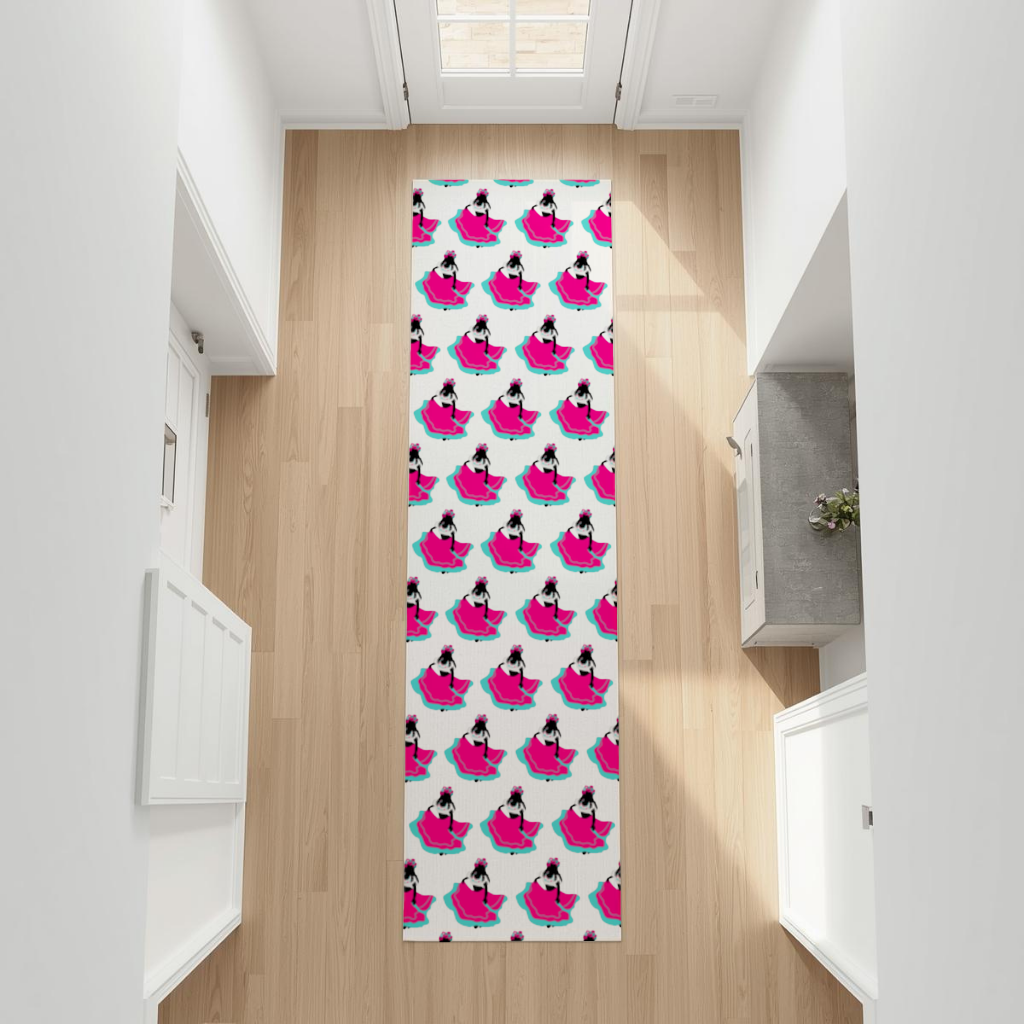 Mexican Folklorico Dancer Silhouette Hallway & Entryway Rug