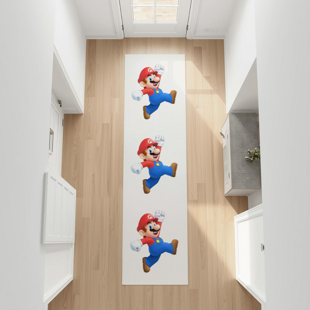 Retro Pixel Hero Design Hallway & Entryway Rug