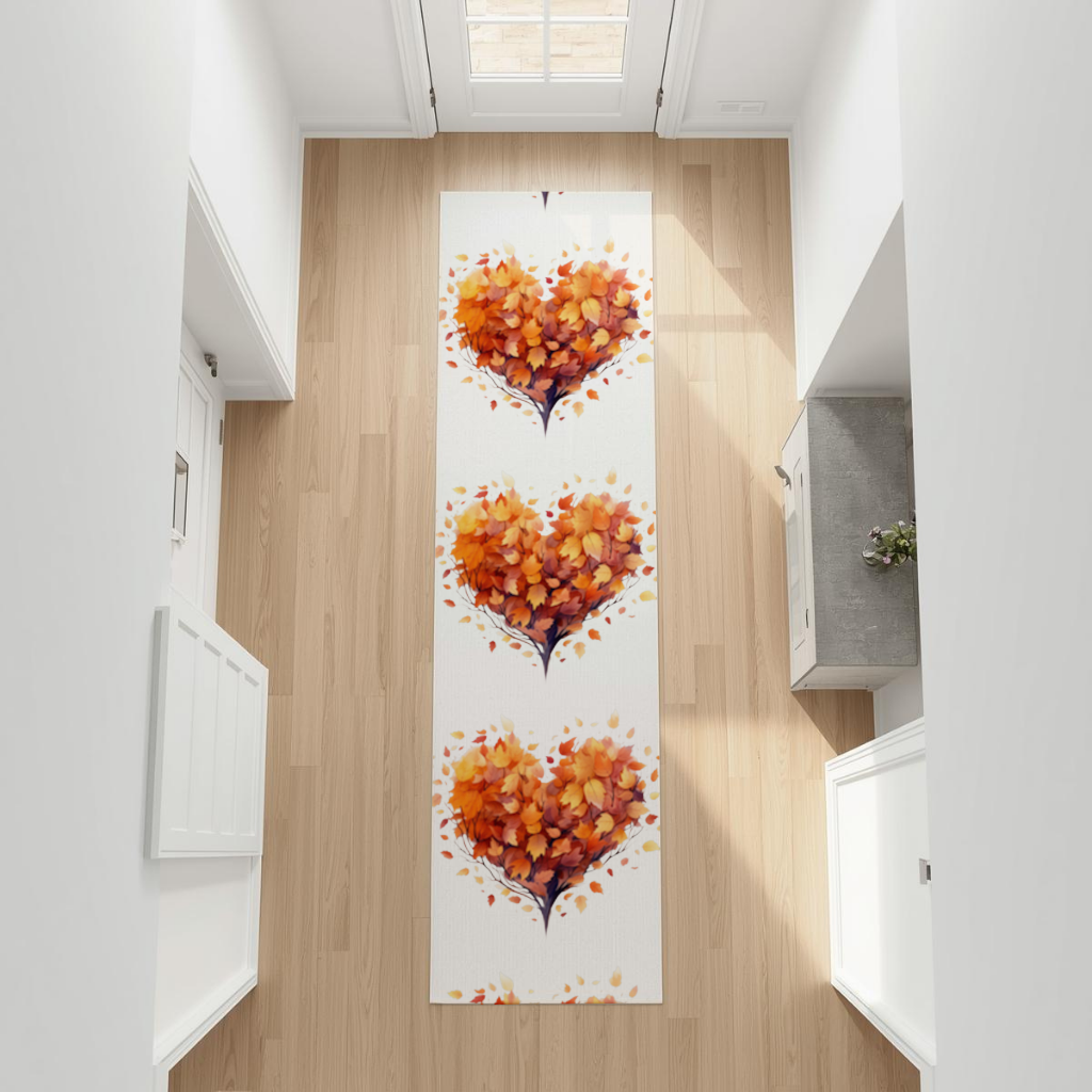 Autumn Leaf Heart Hallway & Entryway Rug