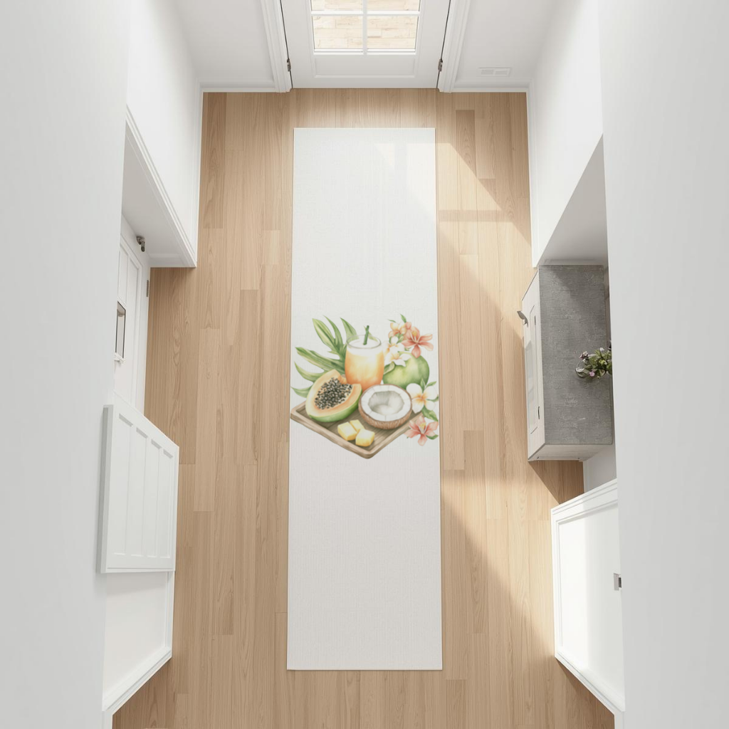 Tropikal Papaya ve Hindistan Cevizi Antre ve Koridor Halısı