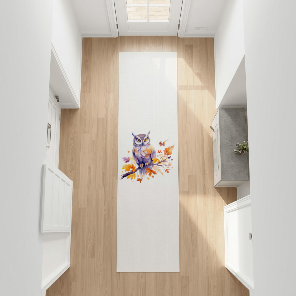 Whimsical Autumn Owl and Butterfly 