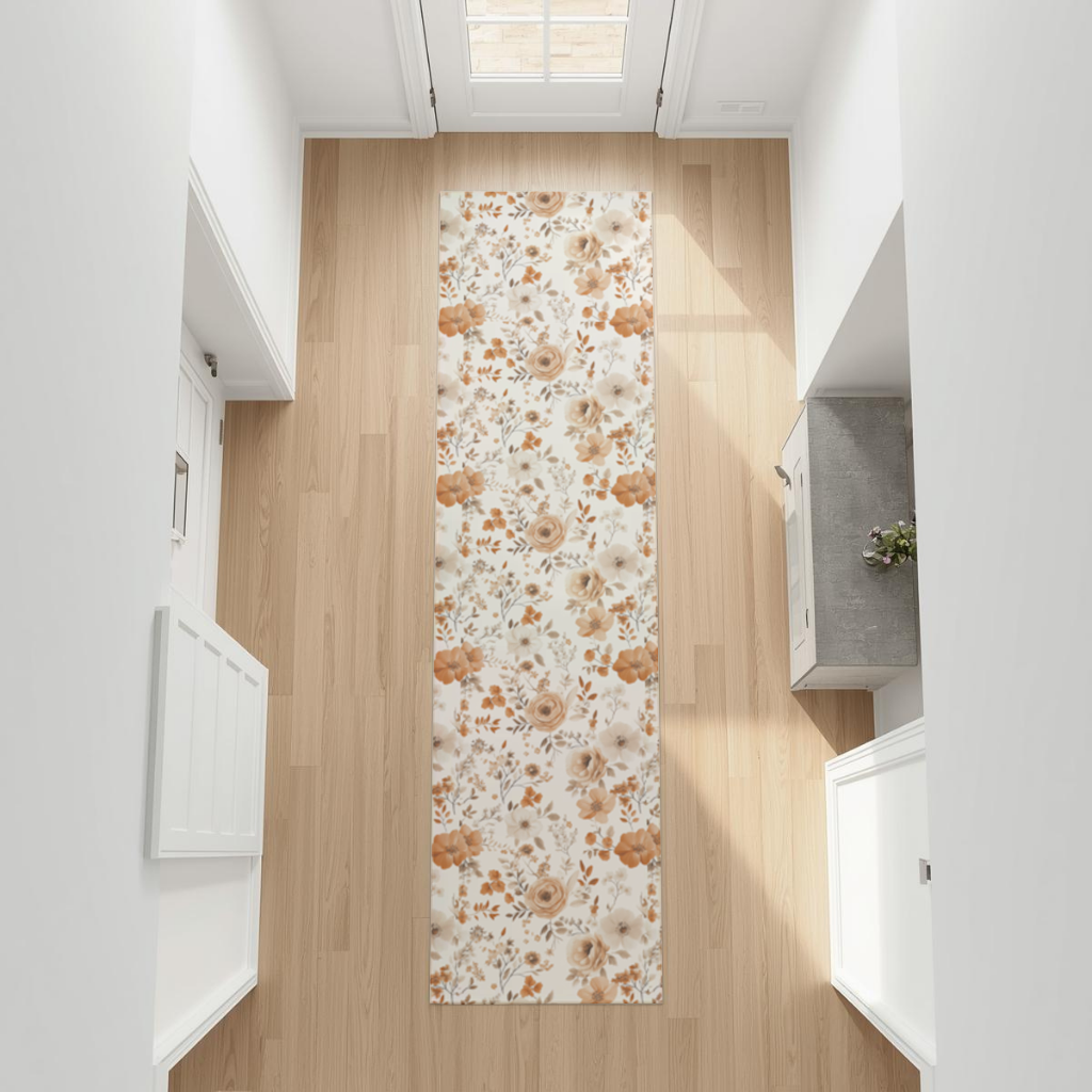 Terracotta Vintage Rose Hallway & Entryway Rug