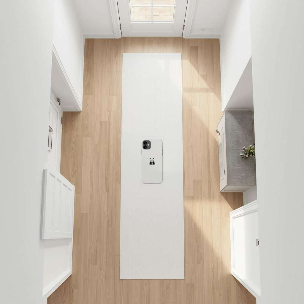 Minimalist Panda Phone Case Hallway & Entryway Rug