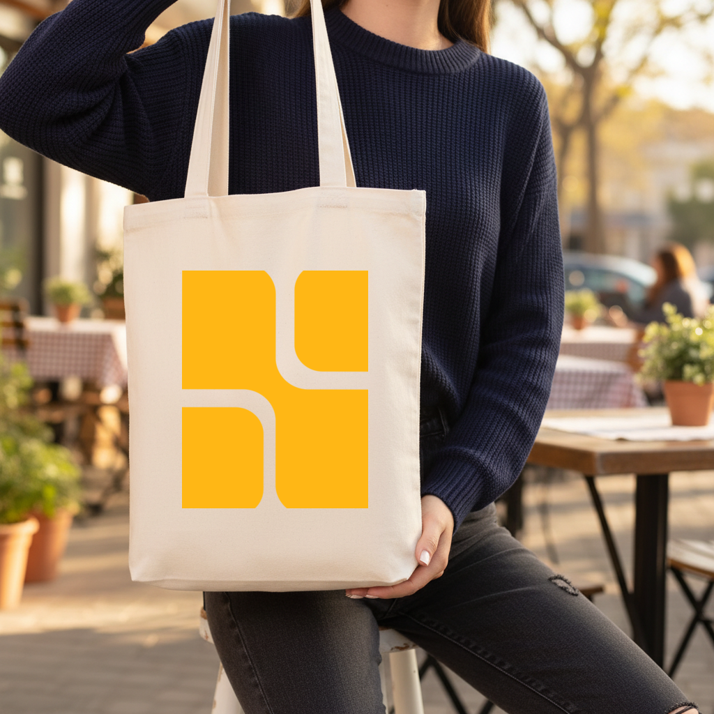 Yellow Geometric Labyrinth and Modern Abstract Pattern Gusseted Canvas Tote Bag