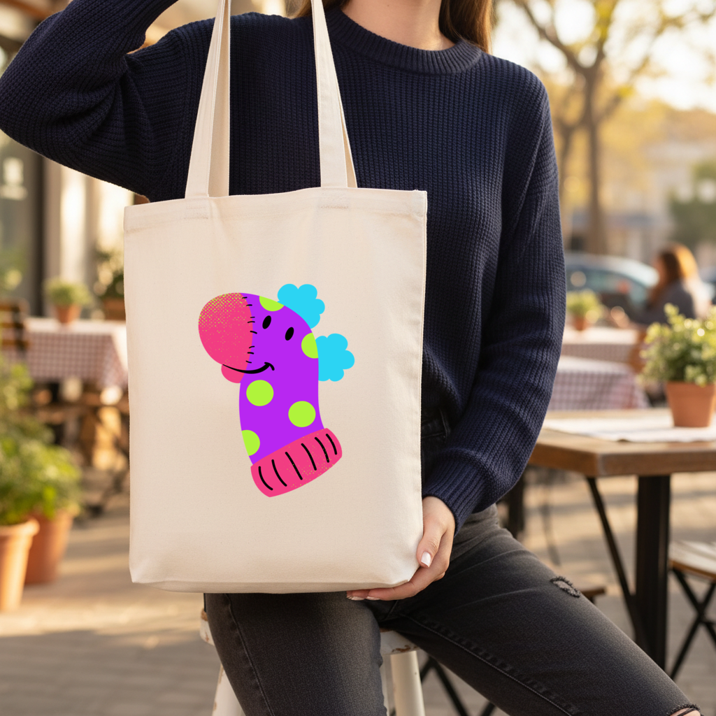 Cute Colorful Dinosaur Illustration Gusseted Canvas Tote Bag