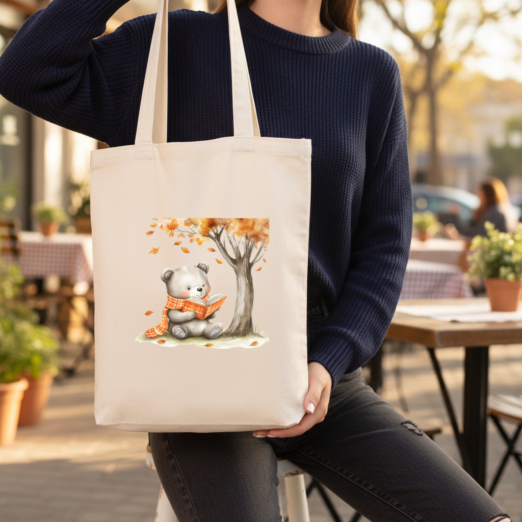 Reading Bear with Orange Scarf 