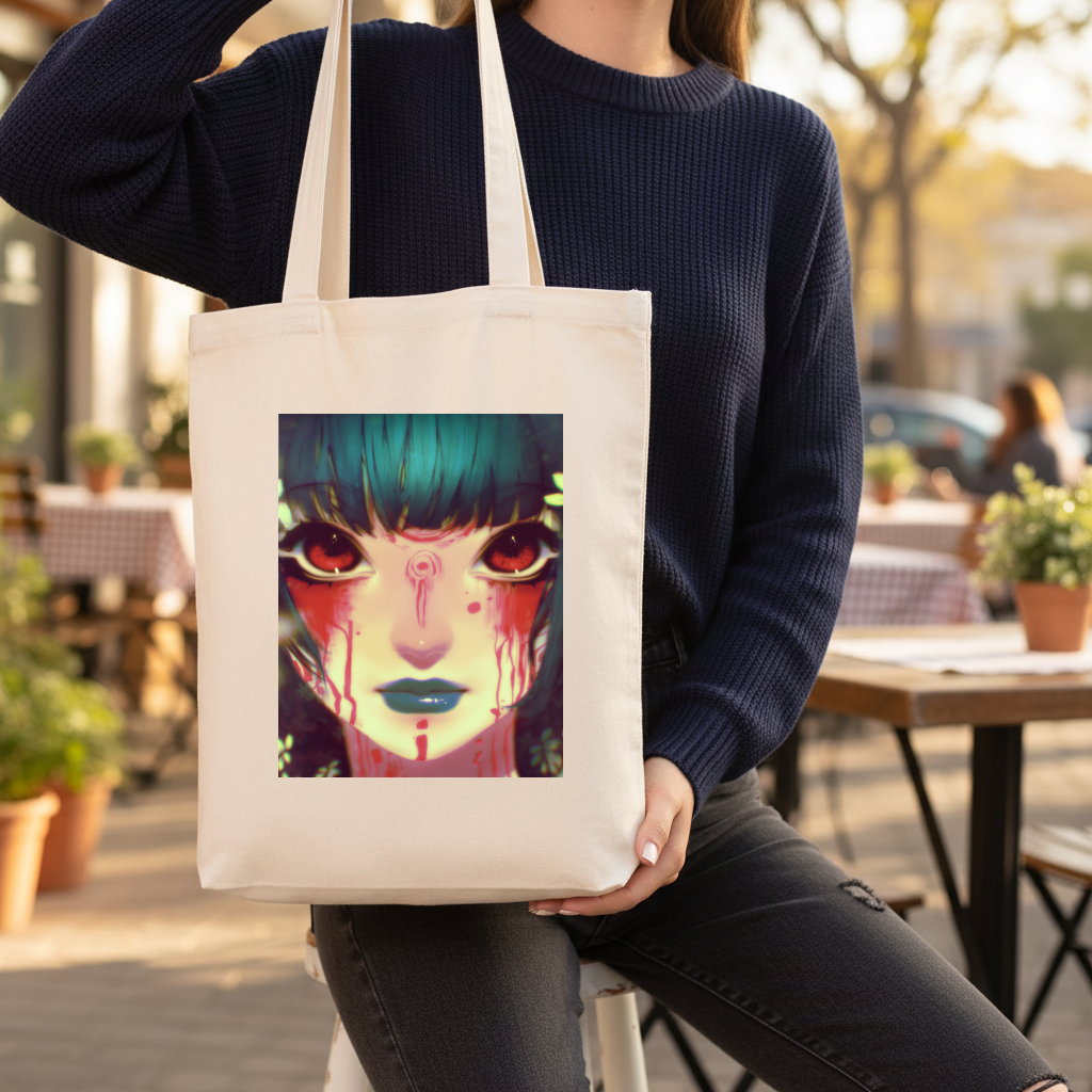 secret green Gusseted Canvas Tote Bag