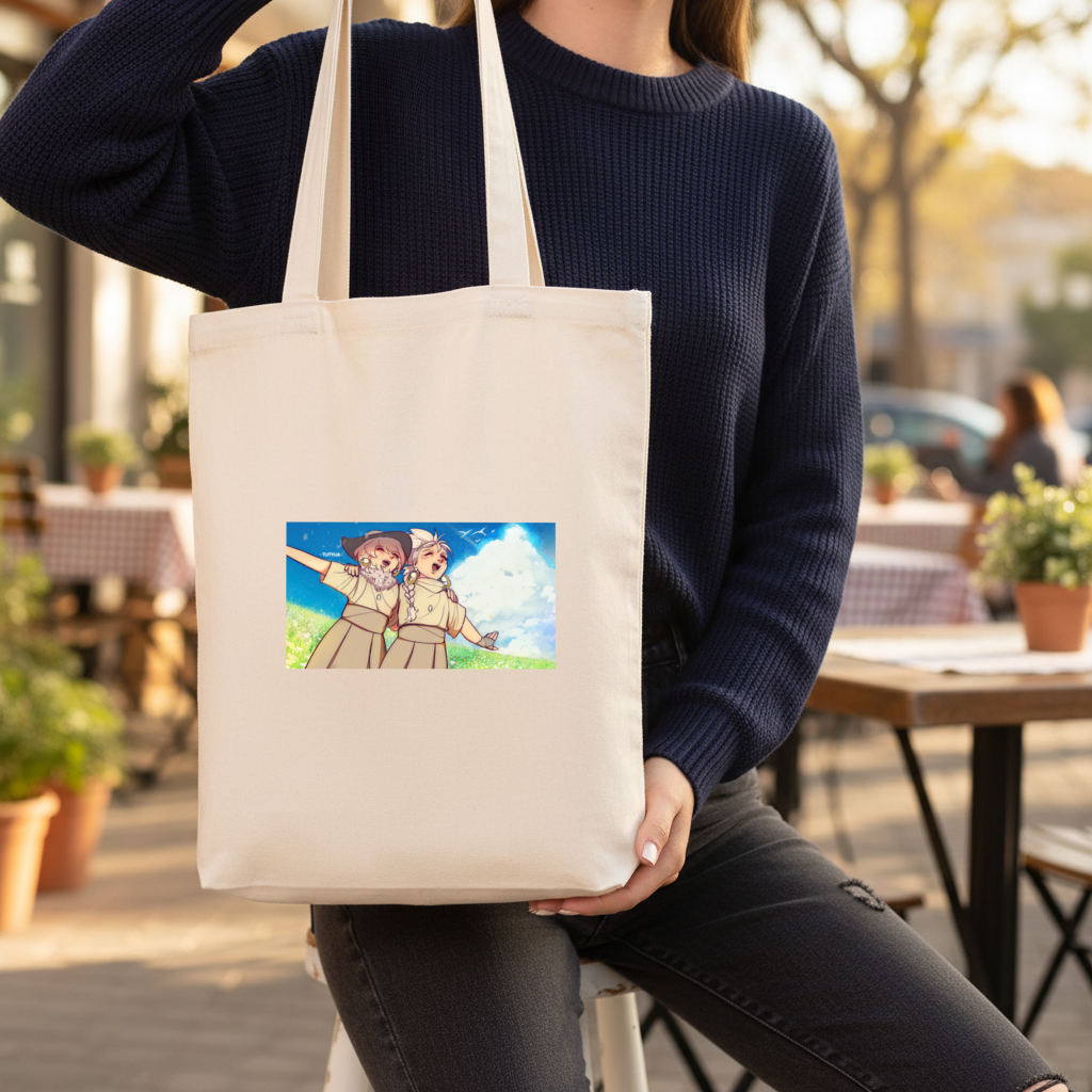 Sky Children of the Light Characters Gusseted Canvas Tote Bag