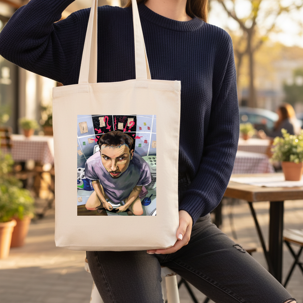 Toilet allegory Gusseted Canvas Tote Bag