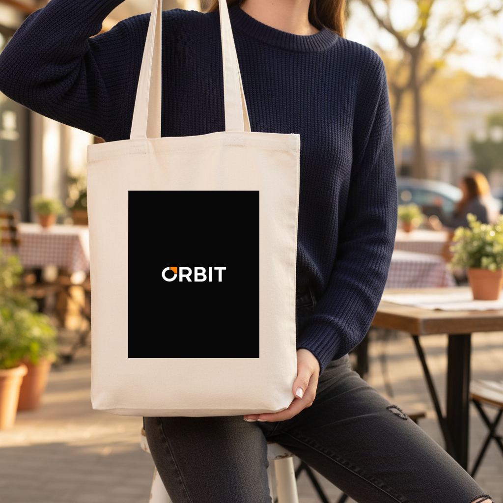 Orbit Logo Körüklü Canvas Çanta