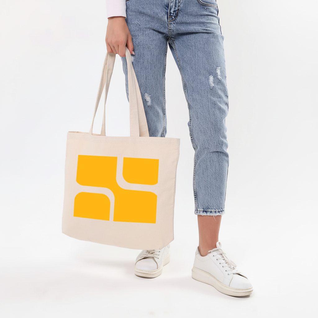 Yellow Geometric Labyrinth and Modern Abstract Pattern Horizontal Canvas Tote Bag