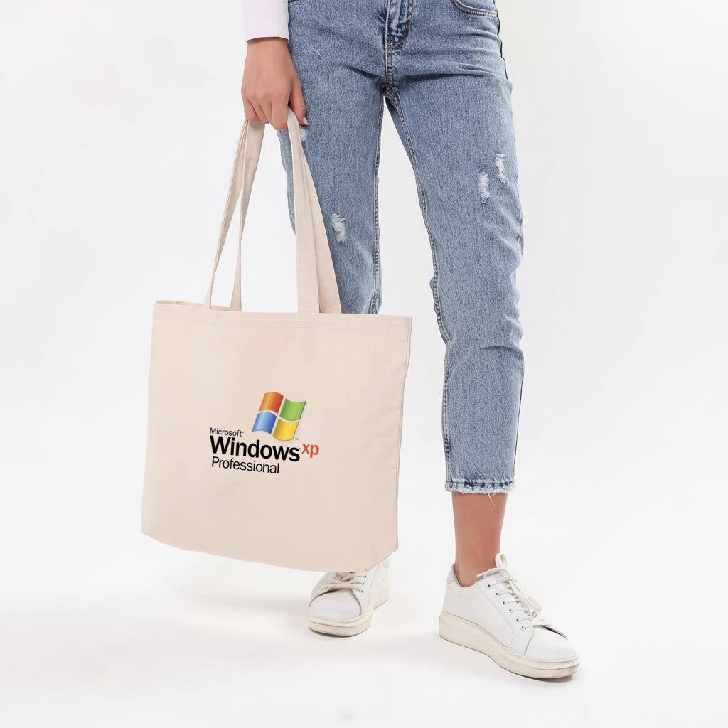 Digital Nostalgia Windows XP Iconic Logo Horizontal Canvas Tote Bag