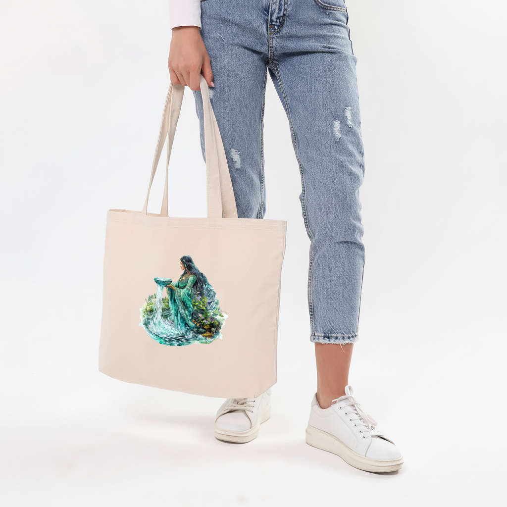 Efsunlu Su Tanrıçası Yatay Canvas Çanta