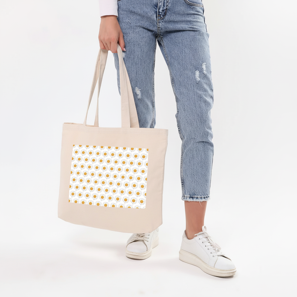 Papatya Yatay Canvas Çanta