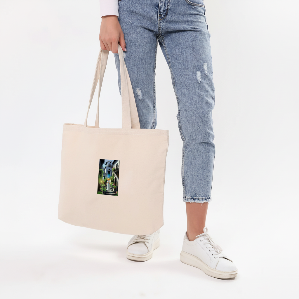 Journey Through Time The Tale of Flowery Streets Horizontal Canvas Tote Bag