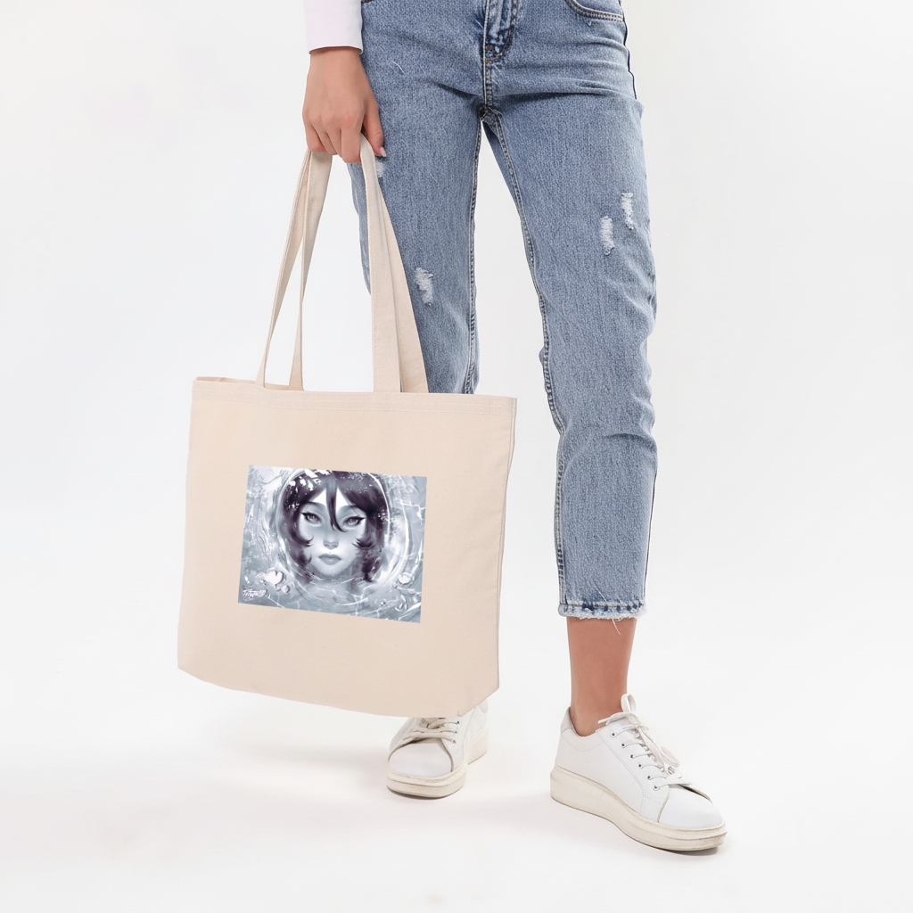 Lacin Figure Portrait Horizontal Canvas Tote Bag
