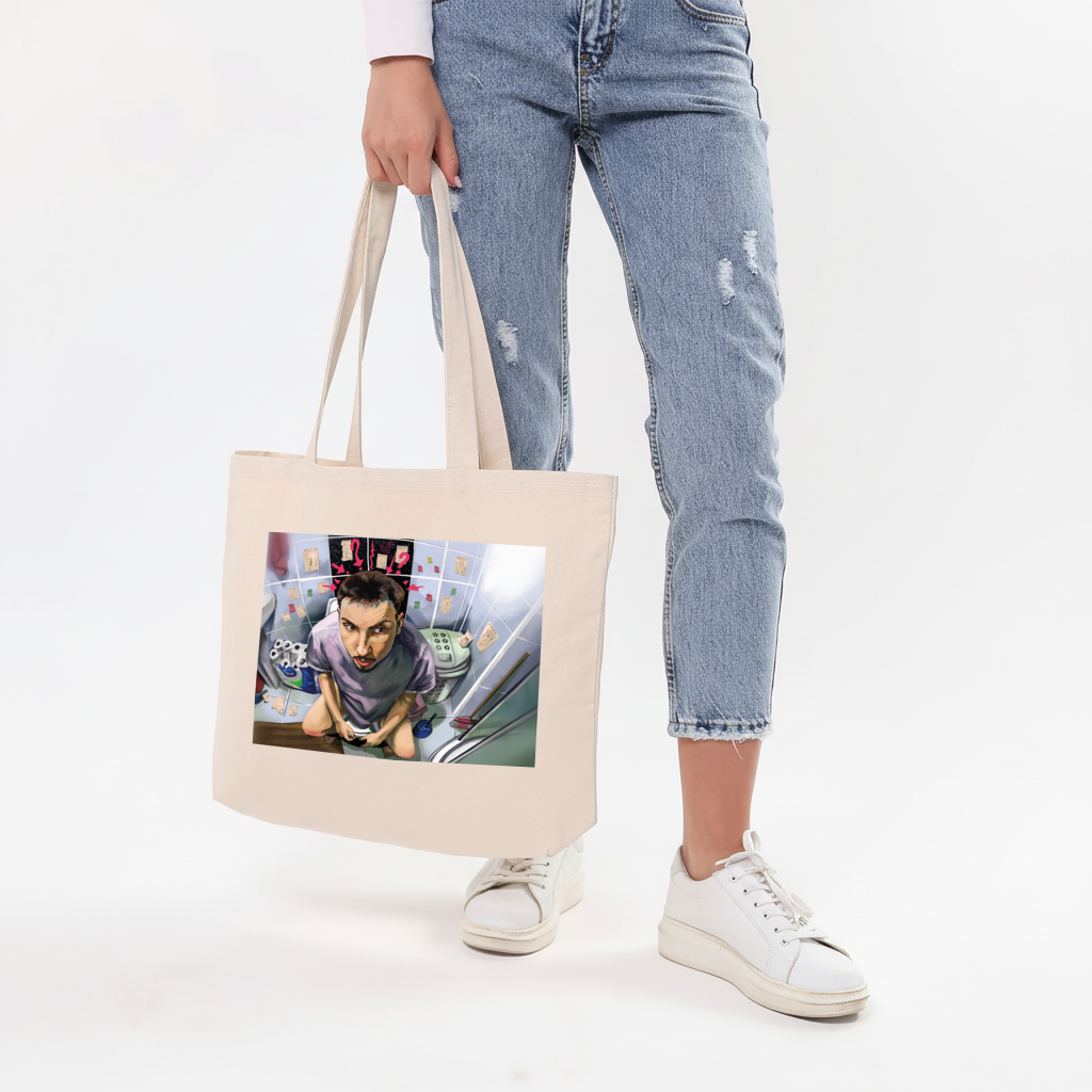 Toilet allegory Horizontal Canvas Tote Bag