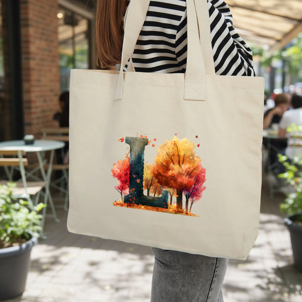 Sonbahar Ormanı L Harfi Kolon Saplı İç Cepli Çanta