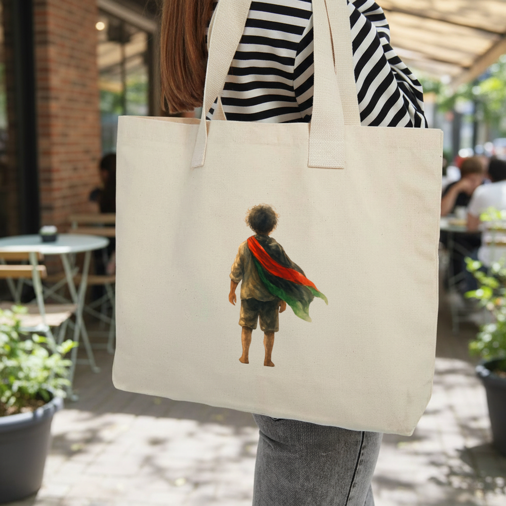 Dünyaya Arkasını Dönmüş Filistinli Çocuk Kolon Saplı İç Cepli Çanta