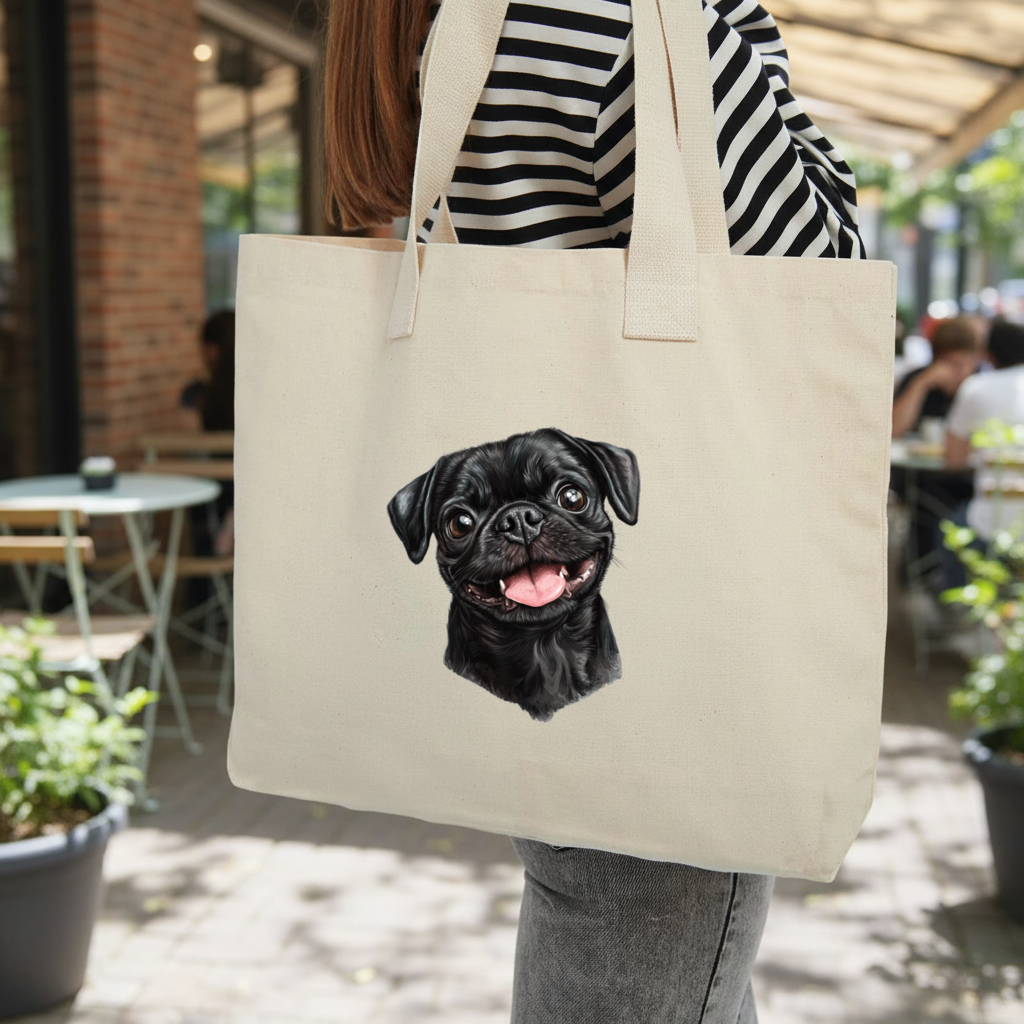 Happy Black Pug Face 