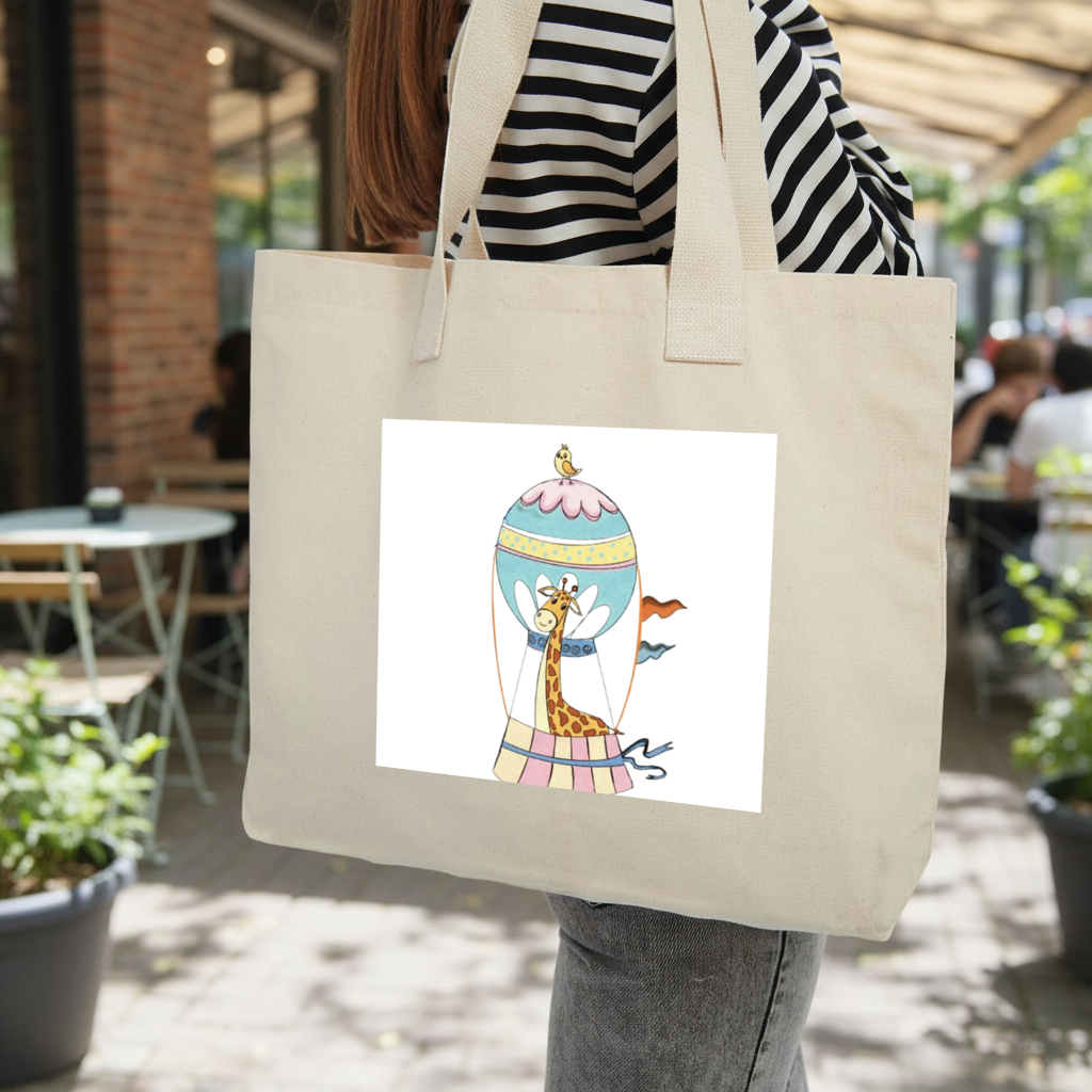 Özgür Zürafa Inner Pocket Tote with Webbing Handle