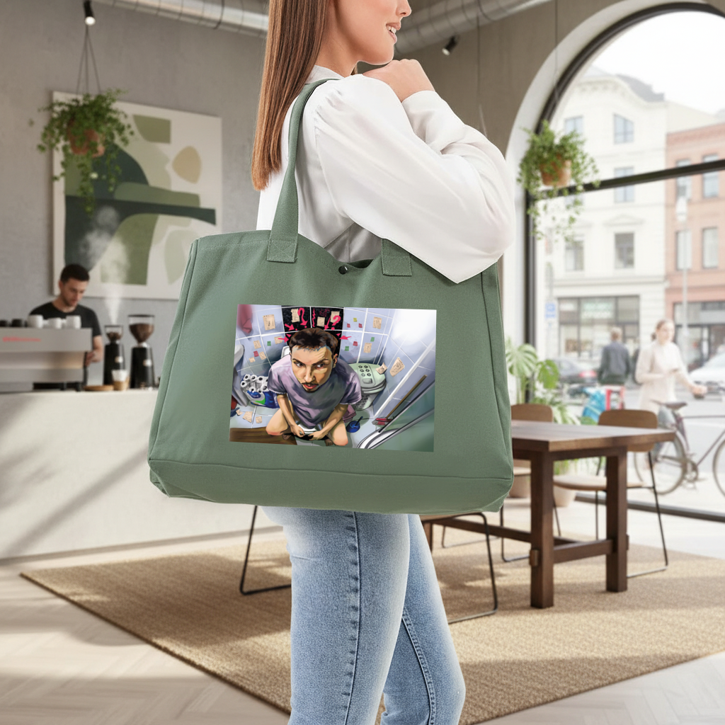 Toilet allegory Green Bag with 3 Velcro Fasteners
