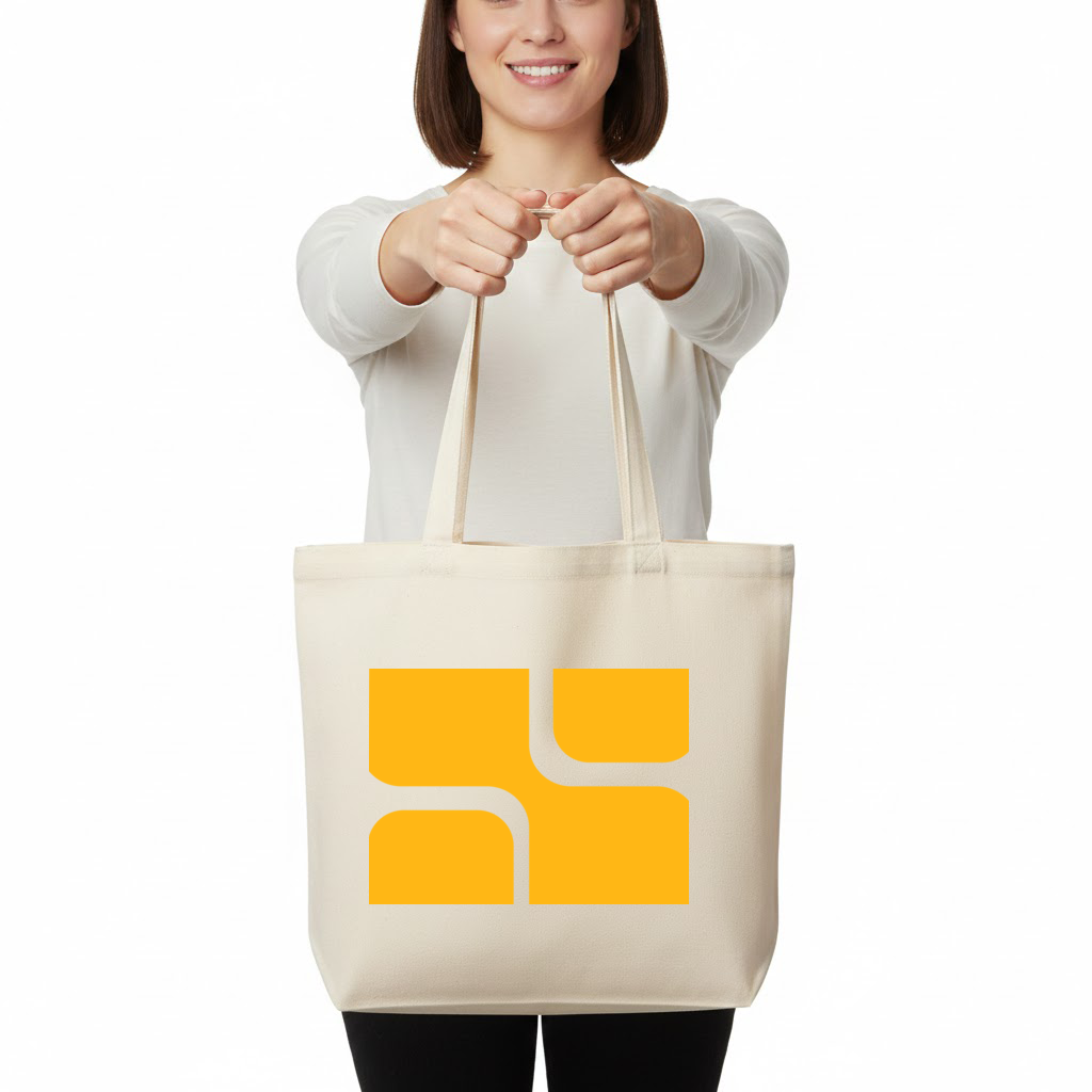 Sarı Geometrik Labirent ve Modern Soyut Desen Yatay Canvas Çanta