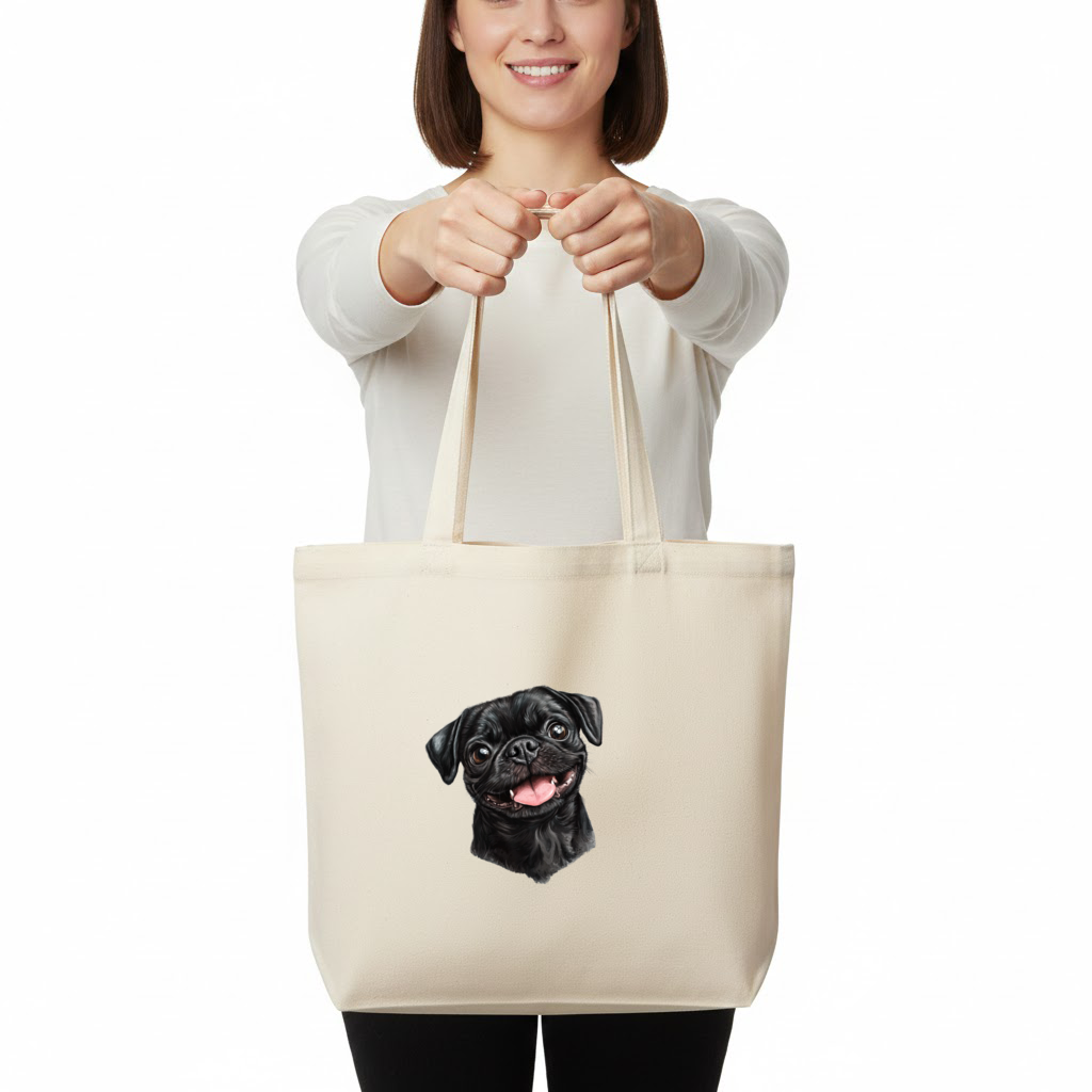 Happy Black Pug Face 