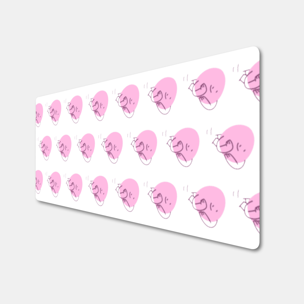 Cute Pink Lying Character Illustration Mouse Pad