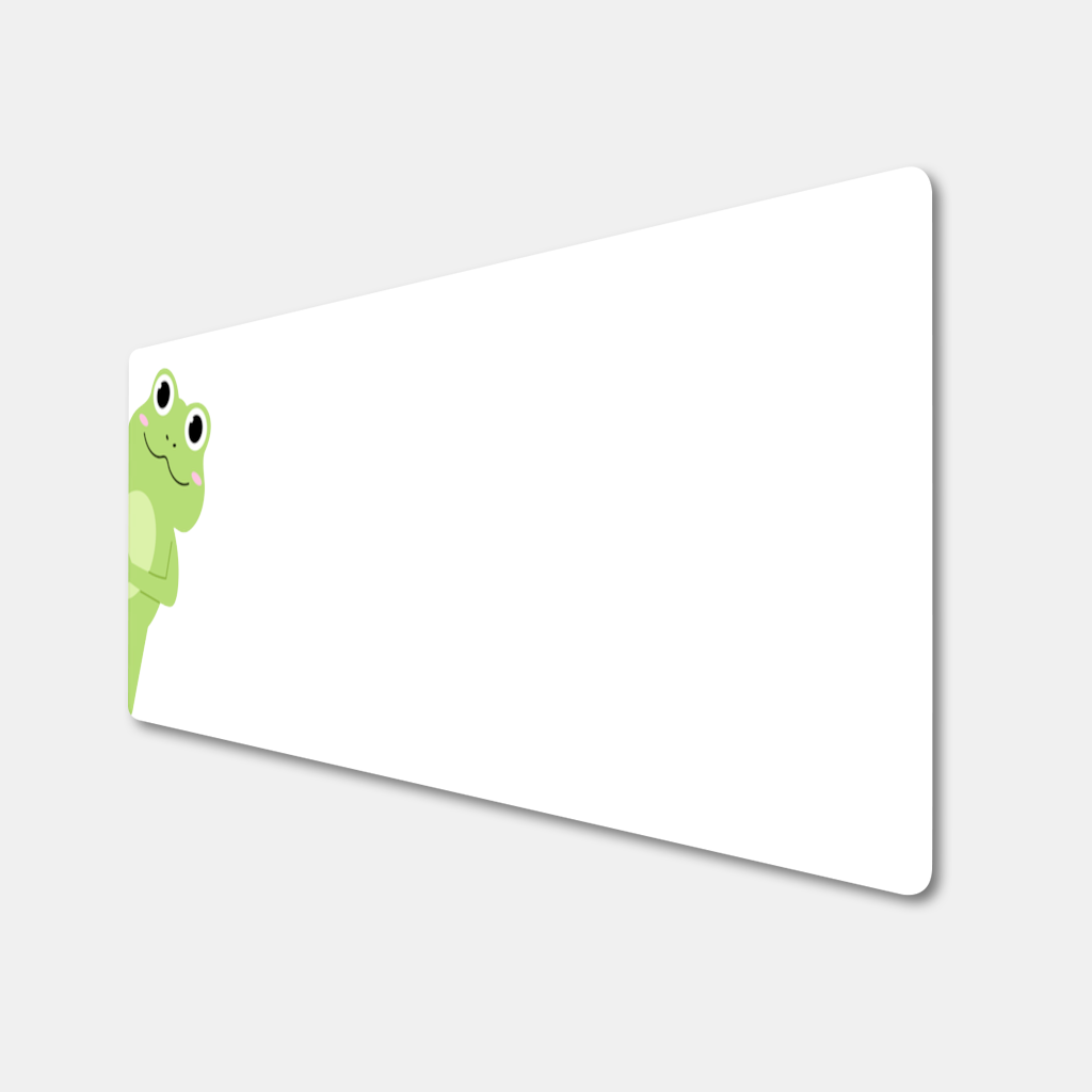 Cute Green Frog Peek-a-Boo Illustration Mouse Pad