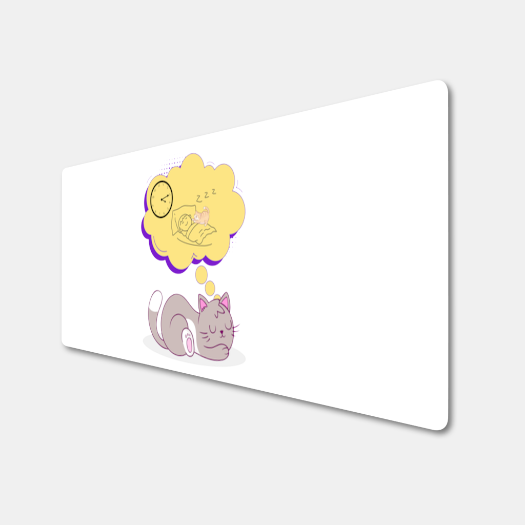 Cat Planning a 4 AM Zoomies Illustration Mouse Pad