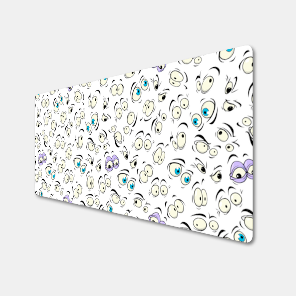 Funny Cartoon Eyes Pattern Mouse Pad