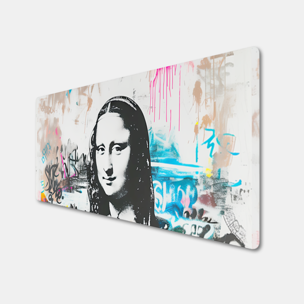 Graffiti Tarzı Modern Mona Lisa İllüstrasyonu Mouse Pad