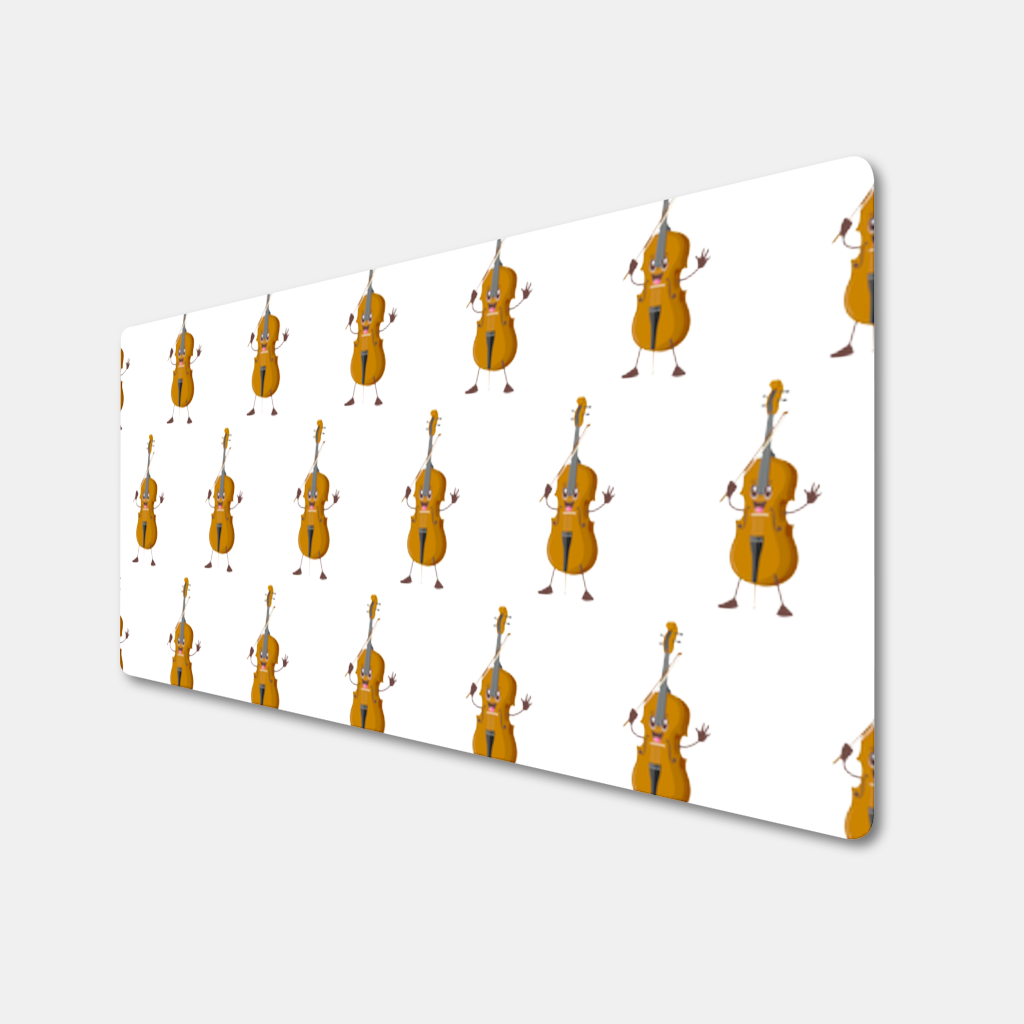 Neşeli Çello Karakteri Sanat Tasarımı Mouse Pad