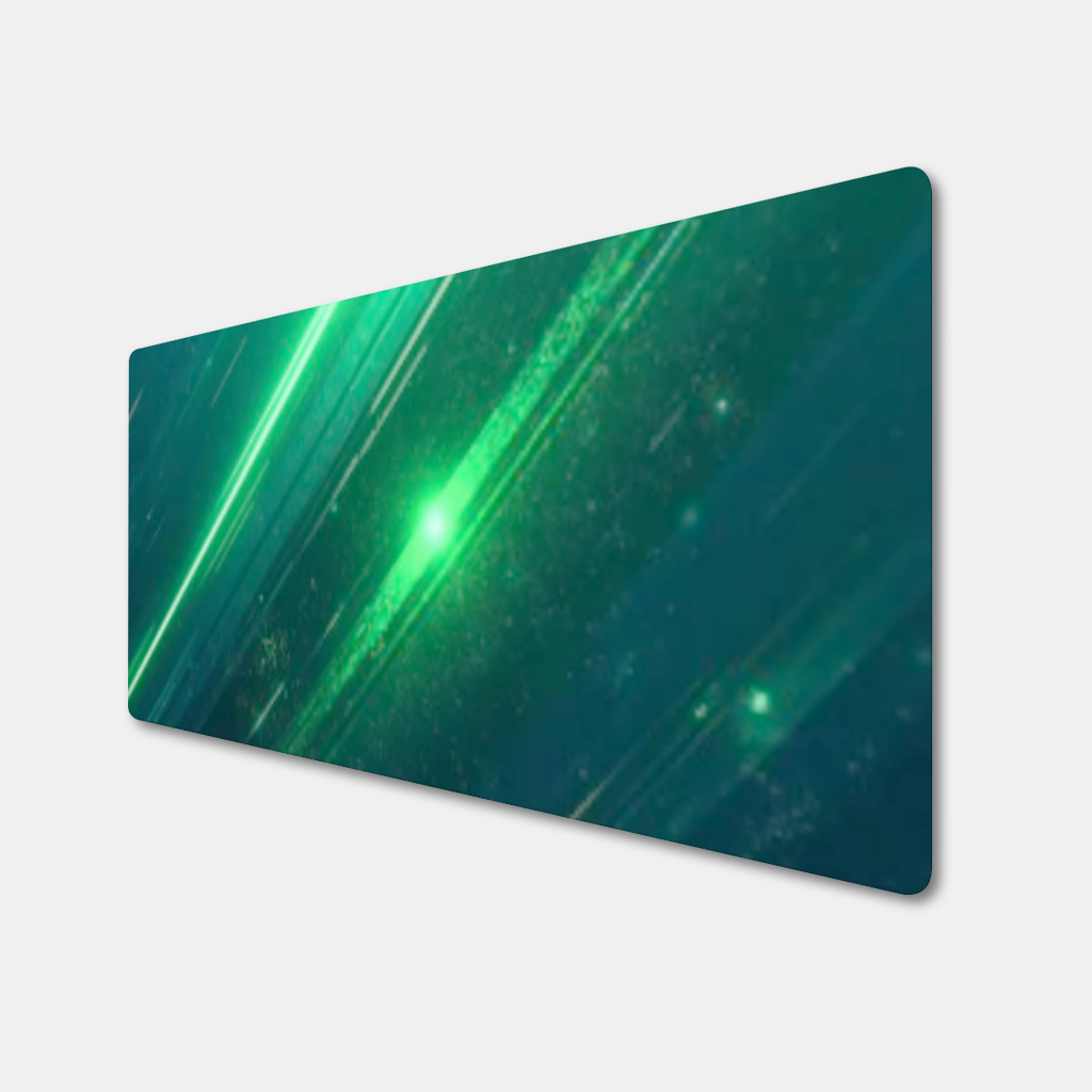 Green bright strips on black background. Mouse Pad