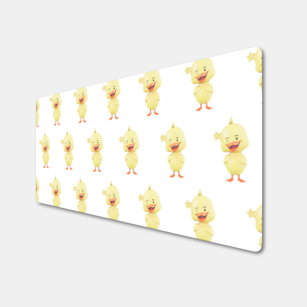 Cheerful Winking Yellow Duck with Star Mouse Pad