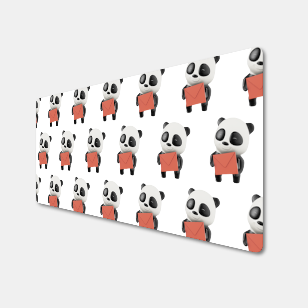 Happy Panda Character Holding Red Envelope 