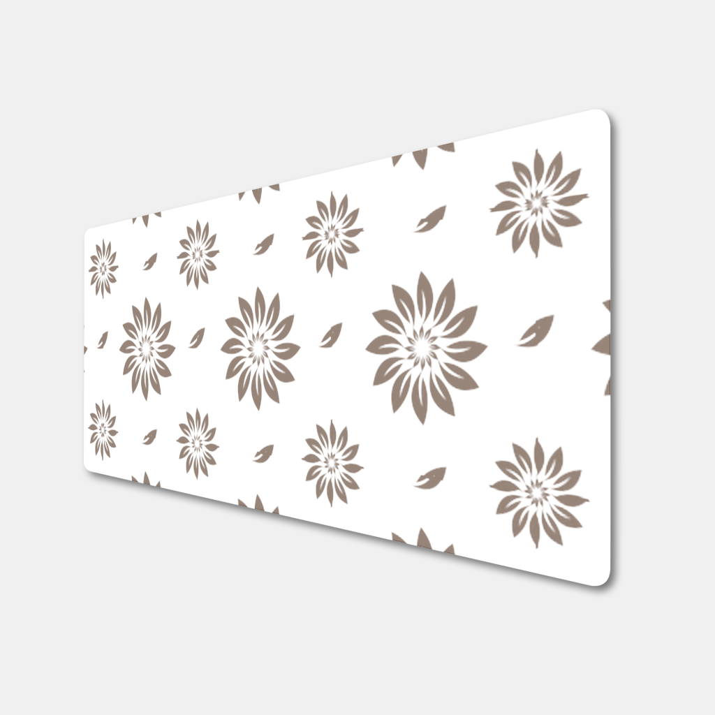 Minimalist Modern Brown Floral Pattern Mouse Pad