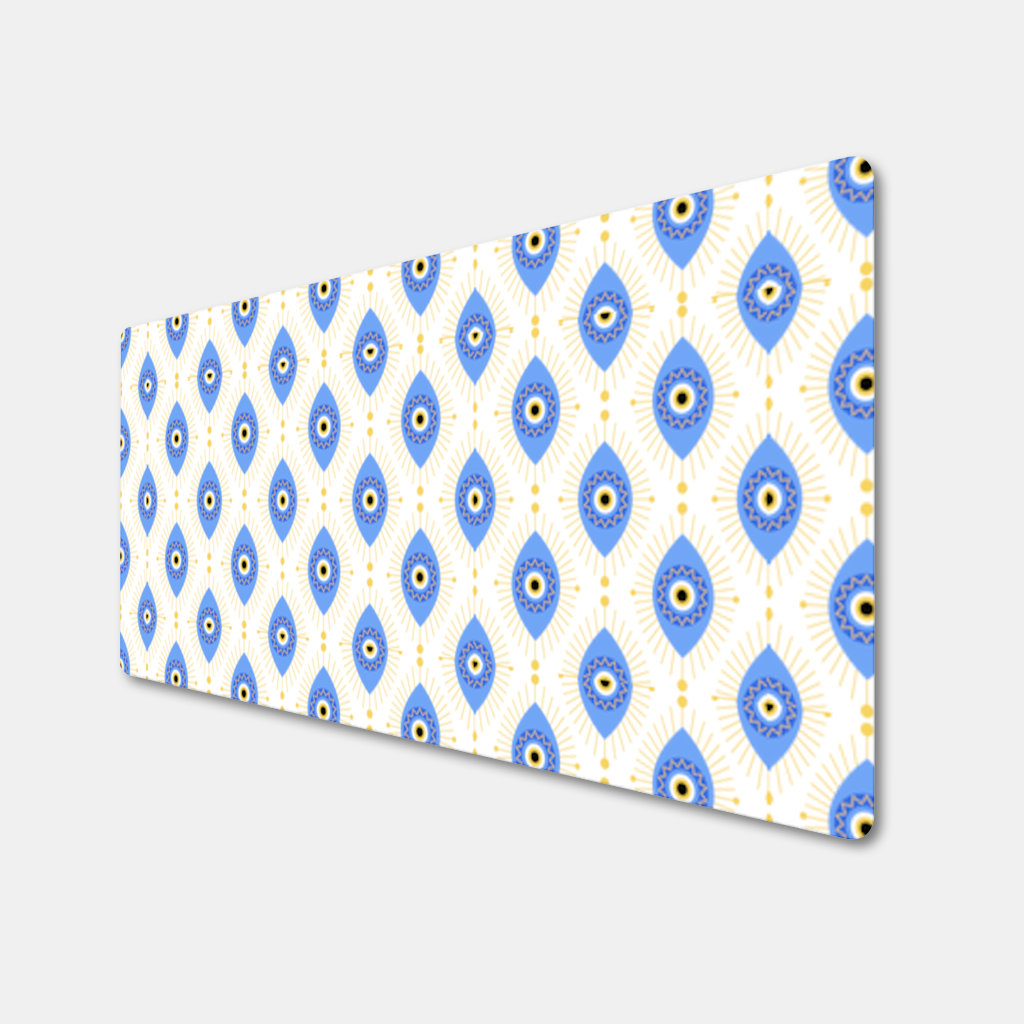 Modern Evil Eye Pattern with Sunburst Rays Mouse Pad