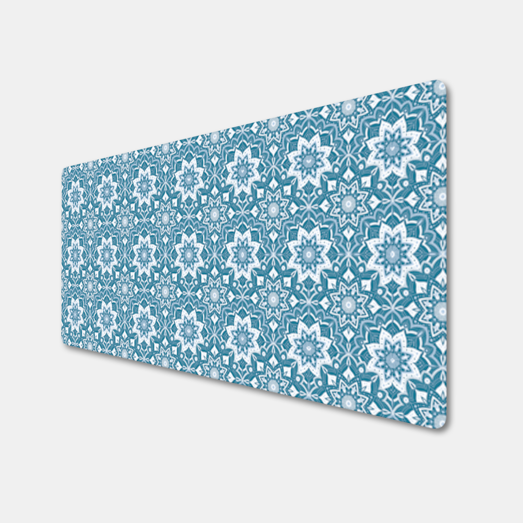 Elegant Blue Mandala Pattern Mouse Pad
