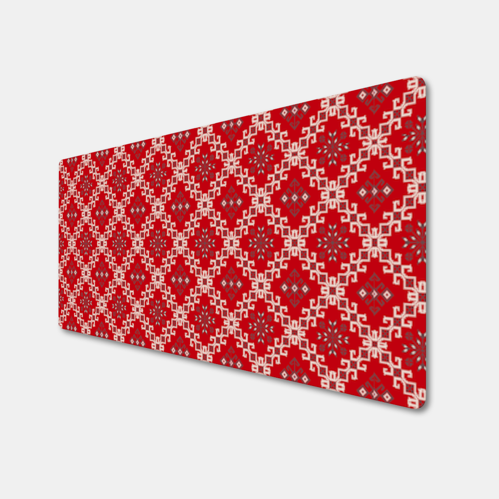 Red Ethnic Embroidery Pattern Mouse Pad