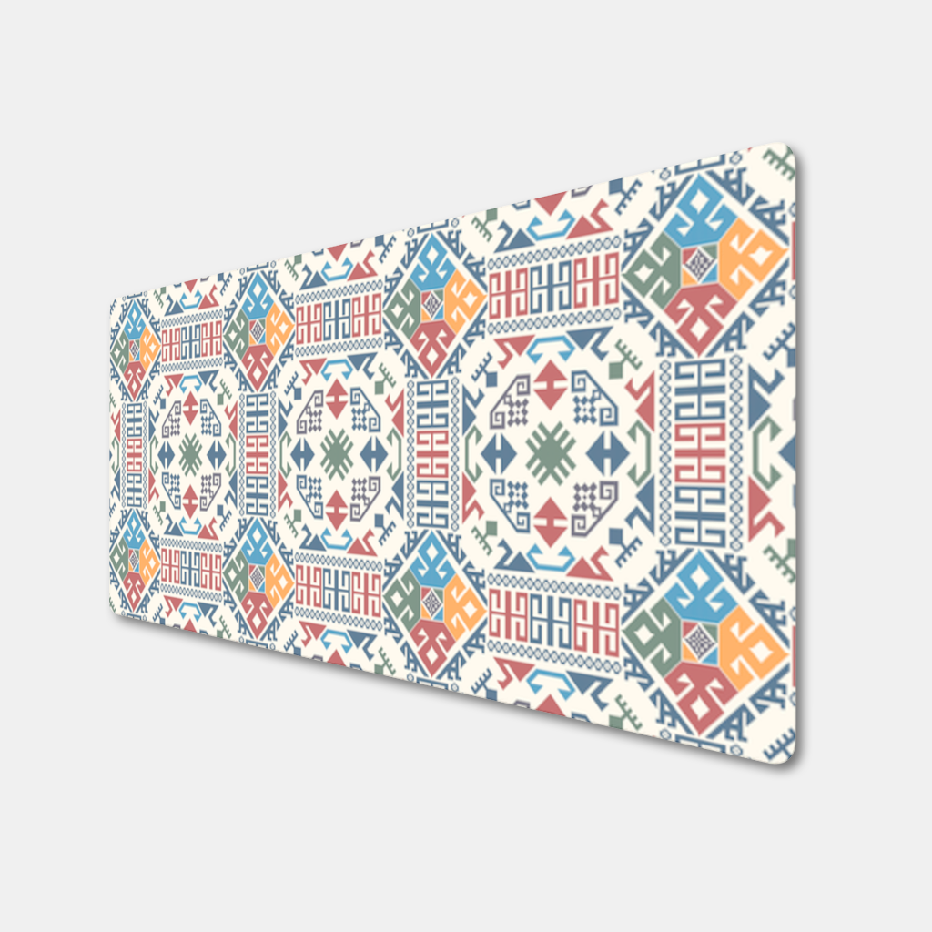 Multicolor Ethnic Geometric Motif Mouse Pad